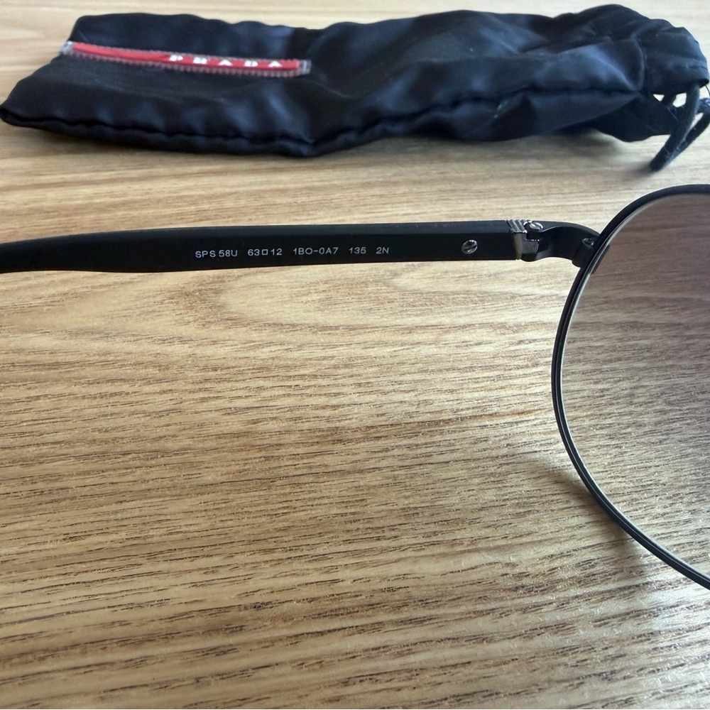 Prada Black Frame Sunglasses Aviator - Picture 4 of 5